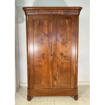 ANTICO ARMADIO CAPPUCCINO GUARDAROBA 1800 LEGNO MASSELLO NOCE 2 ANTE OLD SEGRETO