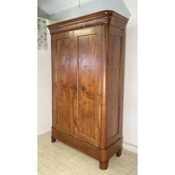 ANTICO ARMADIO CAPPUCCINO GUARDAROBA 1800 LEGNO MASSELLO NOCE 2 ANTE OLD SEGRETO