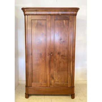 ANTICO ARMADIO CAPPUCCINO GUARDAROBA 1800 LEGNO MASSELLO NOCE 2 ANTE OLD SEGRETO