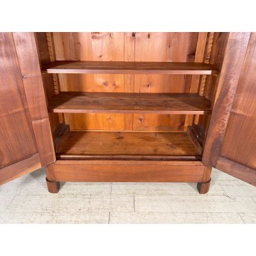 ANTICO ARMADIO CAPPUCCINO GUARDAROBA 1800 LEGNO MASSELLO NOCE 2 ANTE OLD SEGRETO