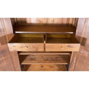 ANTICO ARMADIO CAPPUCCINO GUARDAROBA 1800 LEGNO MASSELLO NOCE 2 ANTE OLD SEGRETO