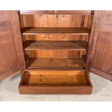 ANTICO ARMADIO CAPPUCCINO GUARDAROBA 1800 LEGNO MASSELLO NOCE 2 ANTE OLD SEGRETO
