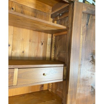 ANTICO ARMADIO CAPPUCCINO GUARDAROBA 1800 LEGNO MASSELLO NOCE 2 ANTE OLD SEGRETO