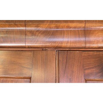 ANTICO ARMADIO CAPPUCCINO GUARDAROBA 1800 LEGNO MASSELLO NOCE 2 ANTE OLD SEGRETO