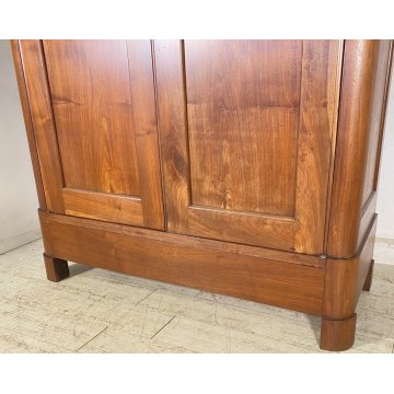 ANTICO ARMADIO CAPPUCCINO GUARDAROBA 1800 LEGNO MASSELLO NOCE 2 ANTE OLD SEGRETO