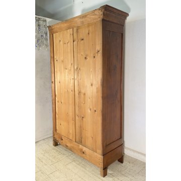 ANTICO ARMADIO CAPPUCCINO GUARDAROBA 1800 LEGNO MASSELLO NOCE 2 ANTE OLD SEGRETO