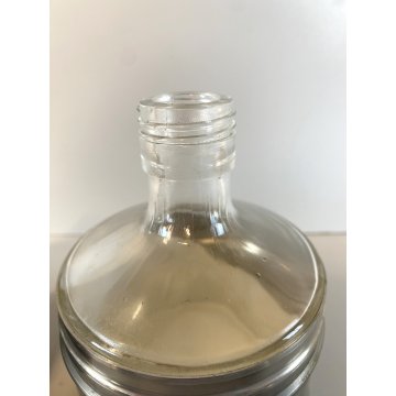 VINTAGE SET BARATTOLI Peltro INTERNO VETRO DECANTER ALCOLICI Whisky Cognac '60