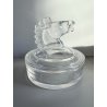 SCATOLA ROTONDA CON COPERCHIO CRISTALLO Sevres CRYSTAL BOX+LID HORSE HEAD ø15 cm