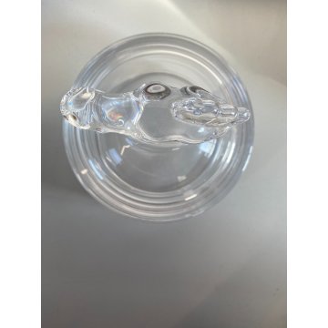 SCATOLA ROTONDA CON COPERCHIO CRISTALLO Sevres CRYSTAL BOX+LID HORSE HEAD ø15 cm