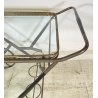ANTICO CARRELLO BAR DESIGN PORTAVIVANDE ANNI 50 LEGNO OTTONE CARRELLINO VASSOIO