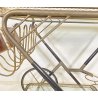 ANTICO CARRELLO BAR DESIGN PORTAVIVANDE ANNI 50 LEGNO OTTONE CARRELLINO VASSOIO