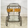 ANTICO CARRELLO BAR DESIGN PORTAVIVANDE ANNI 50 LEGNO OTTONE CARRELLINO VASSOIO