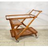 CARRELLO BAR PORTA VIVANDE ANNI 50 DESIGN CESARE LACCA MID CENTURY LEGNO VETRO