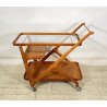 CARRELLO BAR PORTA VIVANDE ANNI 50 DESIGN CESARE LACCA MID CENTURY LEGNO VETRO