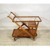CARRELLO BAR PORTA VIVANDE ANNI 50 DESIGN CESARE LACCA MID CENTURY LEGNO VETRO