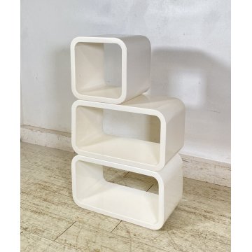 LIBRERIA MODULI DESIGN ANNI 80 LEGNO LACCATO LIBRARY VINTAGE SCAFFALE CREDENZA