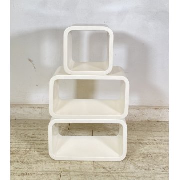 LIBRERIA MODULI DESIGN ANNI 80 LEGNO LACCATO LIBRARY VINTAGE SCAFFALE CREDENZA