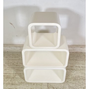 LIBRERIA MODULI DESIGN ANNI 80 LEGNO LACCATO LIBRARY VINTAGE SCAFFALE CREDENZA