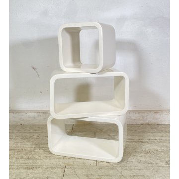 LIBRERIA MODULI DESIGN ANNI 80 LEGNO LACCATO LIBRARY VINTAGE SCAFFALE CREDENZA