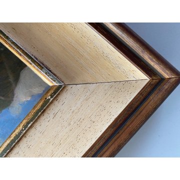 PICCOLO QUADRO DIPINTO OLIO TAVOLETTA PAESAGGIO Lago Maggiore MONTAGNE SPIAGGIA