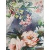 PICCOLO QUADRO ACQUERELLO FIRMA A.B. NATURA MORTA BOUQUET FIORI ROSE MARGHERITE