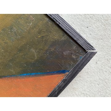 GRANDE QUADRO DIPINTO OLIO TAVOLA COMPOSIZIONE ASTRATTA Kofler ARTE MODERNA '900