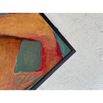 GRANDE QUADRO DIPINTO OLIO TAVOLA COMPOSIZIONE ASTRATTA Kofler ARTE MODERNA '900