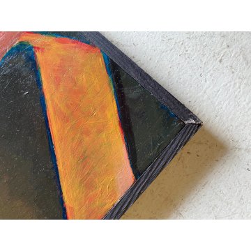 GRANDE QUADRO DIPINTO OLIO TAVOLA COMPOSIZIONE ASTRATTA Kofler ARTE MODERNA '900