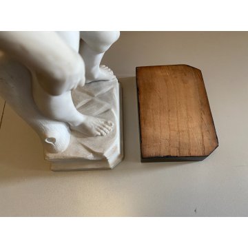ANTICA SCULTURA RIPRODUZIONE STATUA David di Michelangelo MARMO BIANCO 59 cm/h