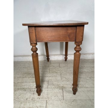 ANTICO PICCOLO TAVOLINO EPOCA 1800 LEGNO NOCE TAVOLO GIOCO CONSOLLE CASSETTO