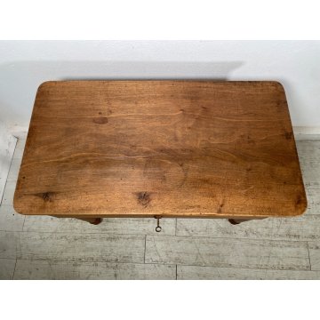 ANTICO PICCOLO TAVOLINO EPOCA 1800 LEGNO NOCE TAVOLO GIOCO CONSOLLE CASSETTO
