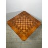 ANTICO TAVOLINO LEGNO INTARSIATO GIOCO SCACCHI TORNITO TAVOLO SALOTTO VINTAGE