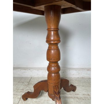 ANTICO TAVOLINO LEGNO INTARSIATO GIOCO SCACCHI TORNITO TAVOLO SALOTTO VINTAGE