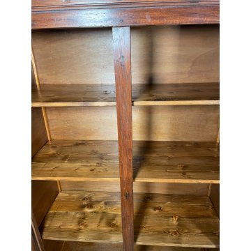 ANTICO ARMADIO VETRINA DOPPIO CORPO LEGNO PIOPPO EPOCA 800 DOPPIA ANTA 3 RIPIANI