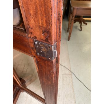 ANTICO ARMADIO VETRINA DOPPIO CORPO LEGNO PIOPPO EPOCA 800 DOPPIA ANTA 3 RIPIANI