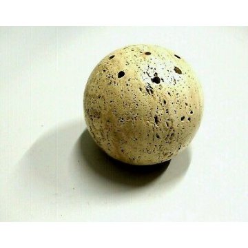 VASO FIORI SFERA GLOBO TRAVERTINO VASE DESIGN '70 VINTAGE SCULTURA BRUTALISTA   
