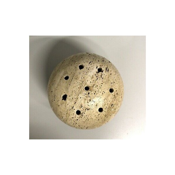 VASO FIORI SFERA GLOBO TRAVERTINO VASE DESIGN '70 VINTAGE SCULTURA BRUTALISTA   