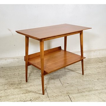 TAVOLINO SALOTTO DESIGN ANNI 7O LEGNO VETRO SMALL TABLE SCRITTOIO CASSETTO