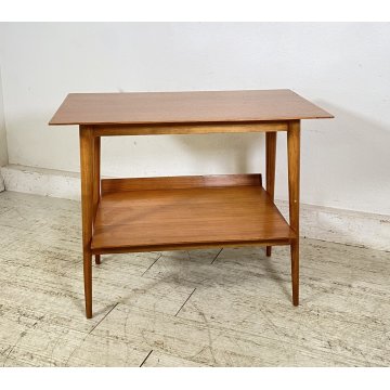 TAVOLINO SALOTTO DESIGN ANNI 7O LEGNO VETRO SMALL TABLE SCRITTOIO CASSETTO