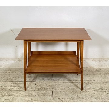 TAVOLINO SALOTTO DESIGN ANNI 7O LEGNO VETRO SMALL TABLE SCRITTOIO CASSETTO