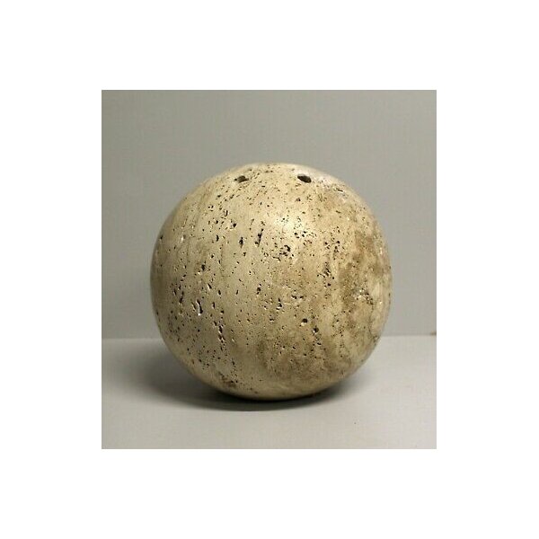 VASO FIORI SFERA GLOBO TRAVERTINO VASE DESIGN '70 VINTAGE SCULTURA BRUTALISTA   