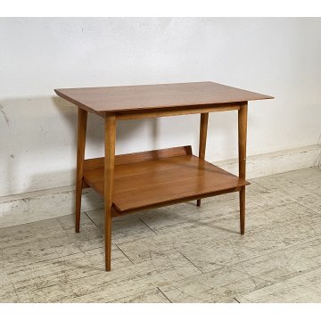 TAVOLINO SALOTTO DESIGN ANNI 7O LEGNO VETRO SMALL TABLE SCRITTOIO CASSETTO