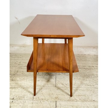 TAVOLINO SALOTTO DESIGN ANNI 7O LEGNO VETRO SMALL TABLE SCRITTOIO CASSETTO