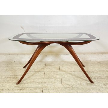 ANTICO TAVOLINO ATTR Luigi Scremin LEGNO VETRO ANNI 40 DESIGN SMALL TABLE DECO