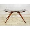 ANTICO TAVOLINO ATTR Luigi Scremin LEGNO VETRO ANNI 40 DESIGN SMALL TABLE DECO