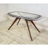 ANTICO TAVOLINO ATTR Luigi Scremin LEGNO VETRO ANNI 40 DESIGN SMALL TABLE DECO