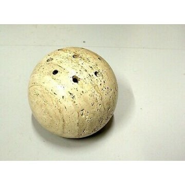 VASO FIORI SFERA GLOBO TRAVERTINO VASE DESIGN '70 VINTAGE SCULTURA BRUTALISTA   