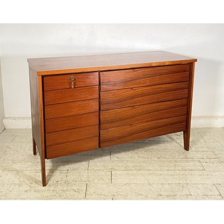 COMÒ VINTAGE LEGNO DESIGN Vittorio Dassi 10 CASSETTI ANNI 50 MOBILE CASSETTONE