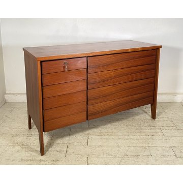 COMÒ VINTAGE LEGNO DESIGN Vittorio Dassi 10 CASSETTI ANNI 50 MOBILE CASSETTONE