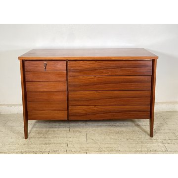 COMÒ VINTAGE LEGNO DESIGN Vittorio Dassi 10 CASSETTI ANNI 50 MOBILE CASSETTONE